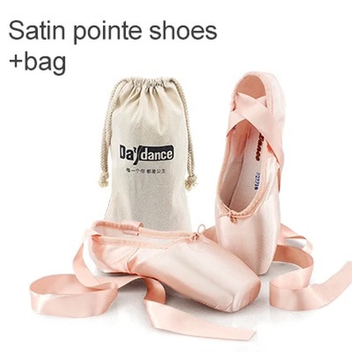 Professional Ballet Pointe Shoes Girls Women Ladies Satin Ballet Shoes + Ribbons - Picture 22 of 25