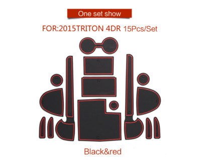 Gate slot Cup mat for MITSUBISHI TRITON L200 2015~2018 4DR Non-slip Accessories