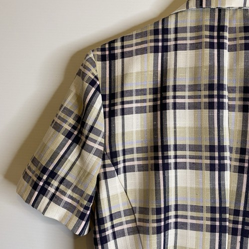 Vintage Sussan Jacket Women S Beige Black Plaid S/Sleeve Work Casual 80s 90s - Picture 9 of 20