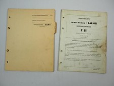 John Deere Lanz F80 F81 Niederdruckpresse Ersatzteilliste 1962