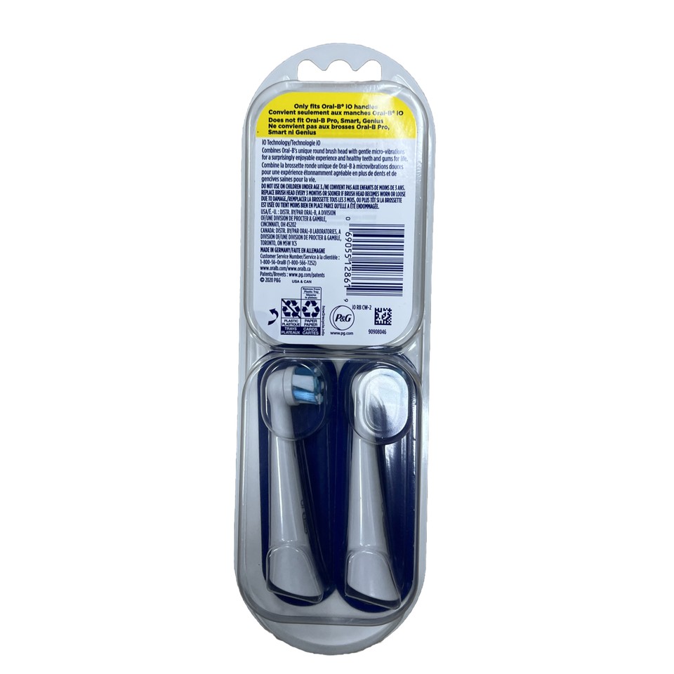 OralB iO Ultimate Clean Replacements Brush Heads White 2ct SEALED 69055128619 eBay