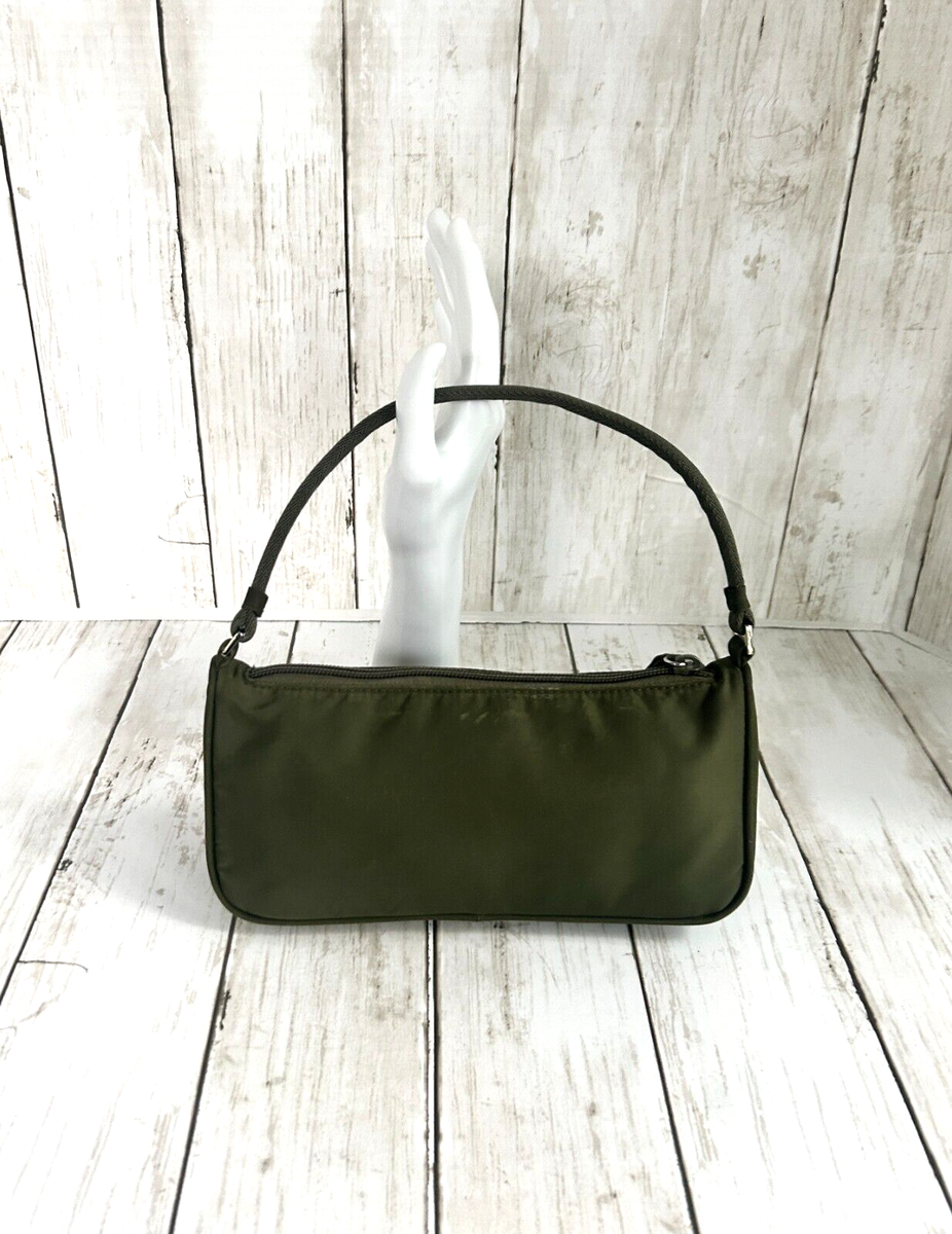 PRADA Mini NECESSAIRE ARMY Green Tessuto NYLON Y2K # 21 EUC