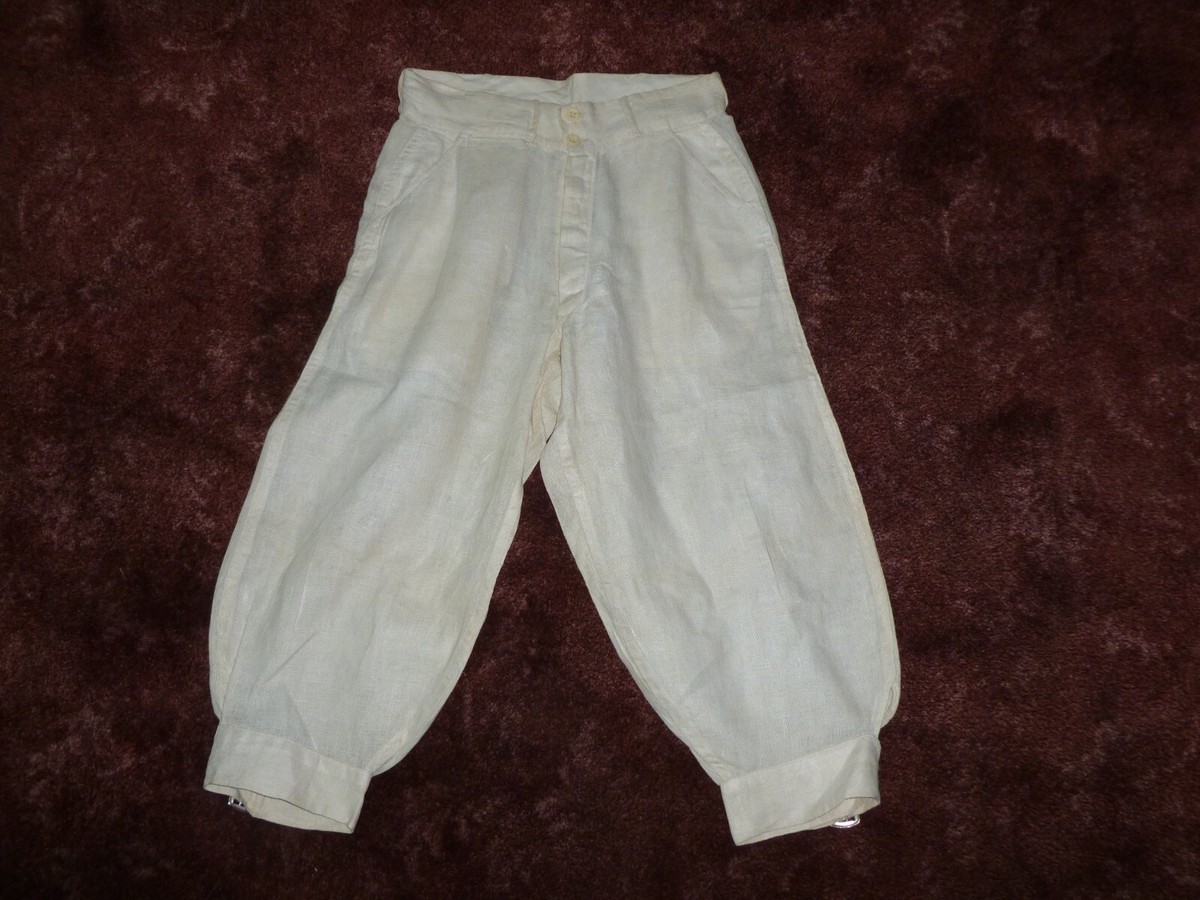 Antique golf pants men's knickers linen button fly Edwardian
