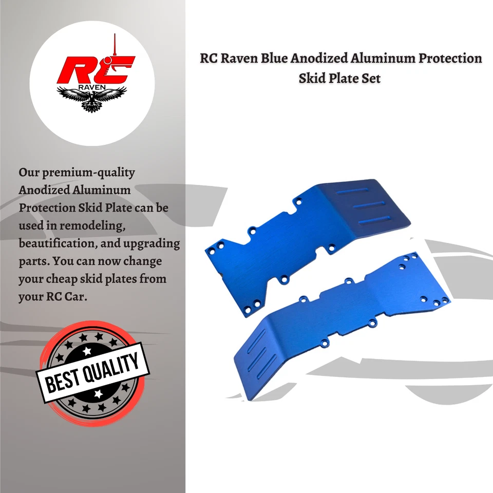 T-Maxx, E-Maxx Juego de placas de deslizamiento de aluminio anodizado azul NUEVO delantero y trasero Foto 3 de 3