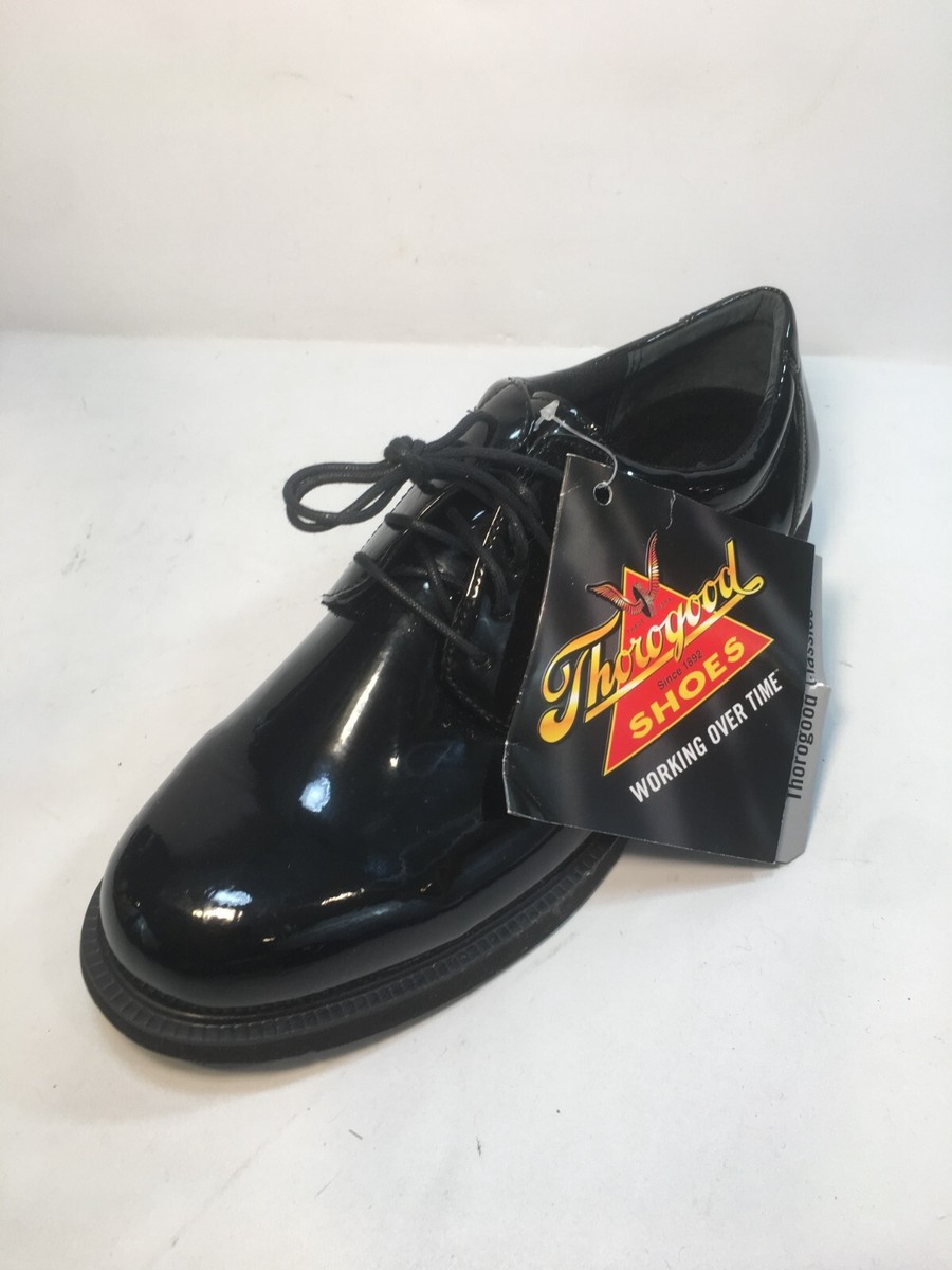 Thorogood Uniform Oxford Dress Shoes 831-6031 Men Size 13 W Black Patten Leather Thorogood Uniform Classics Poromeric Oxford Shoe Black  main image 3