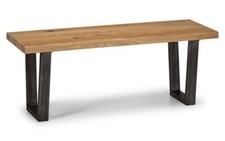 Solid Oak & Sleek Black Metal Framed Occasional & Dining Collection "BOWERY"
