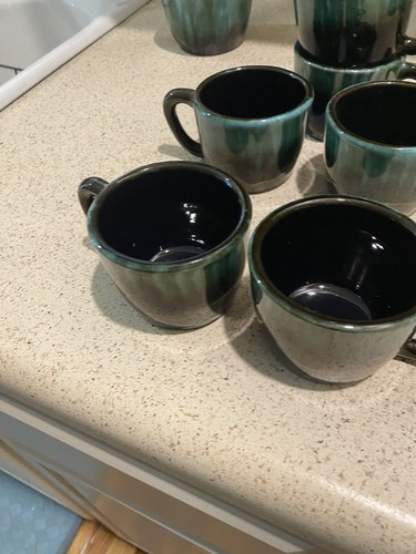 Vintage Blue Mountain Pottery Canada 8 Piece Coffee Set See Description - Picture 3 of 23