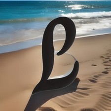 Bogg Bag Charm Letter L Black Rubber Beach Tote Accessory Initial 4" Inches