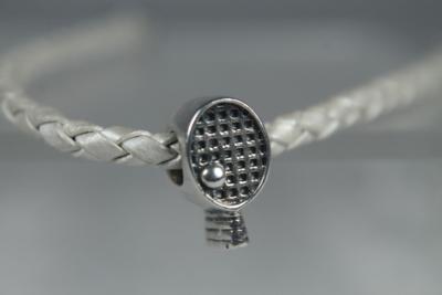 Chamilia 'Tennis Racket' Great Fun Racket Shape Silver Bead #GD-10 NEW!