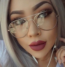 New Cool Clear Lens Pilot Metal Gold Frame Glasses Retro Hipster Trend Fashion