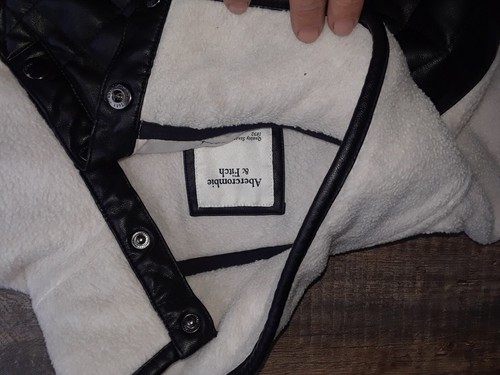 Ambercrombie & Fitch Motorrad Pullover Schwarz Weiß L Herren A15 - Bild 5 von 8