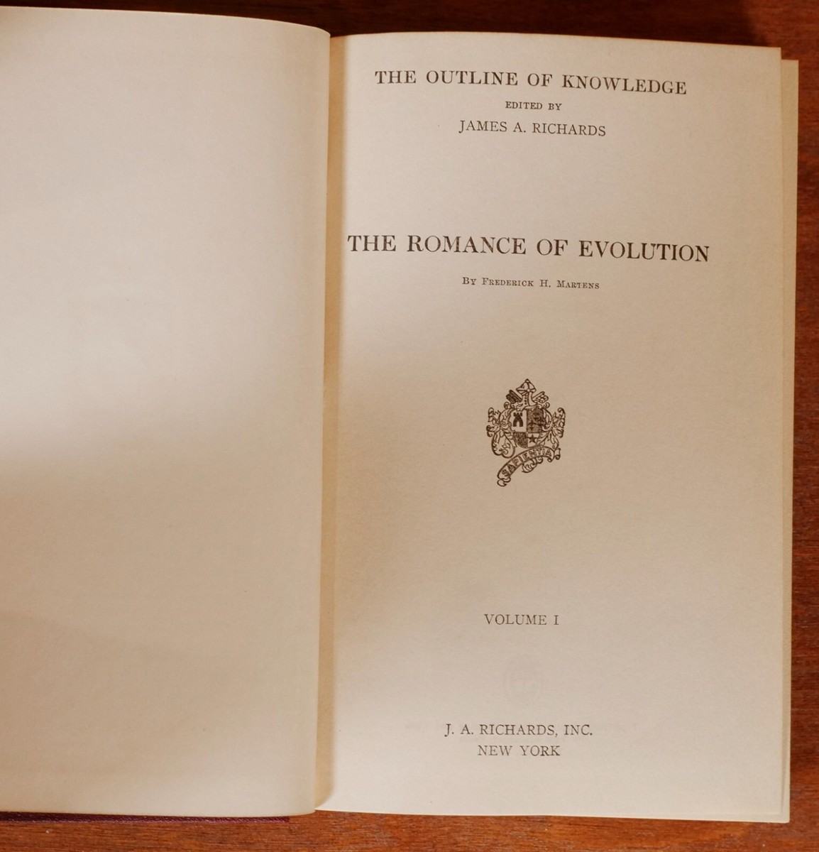 The Outline of Knowledge, Complete 20-Volume Set; 1924 James A