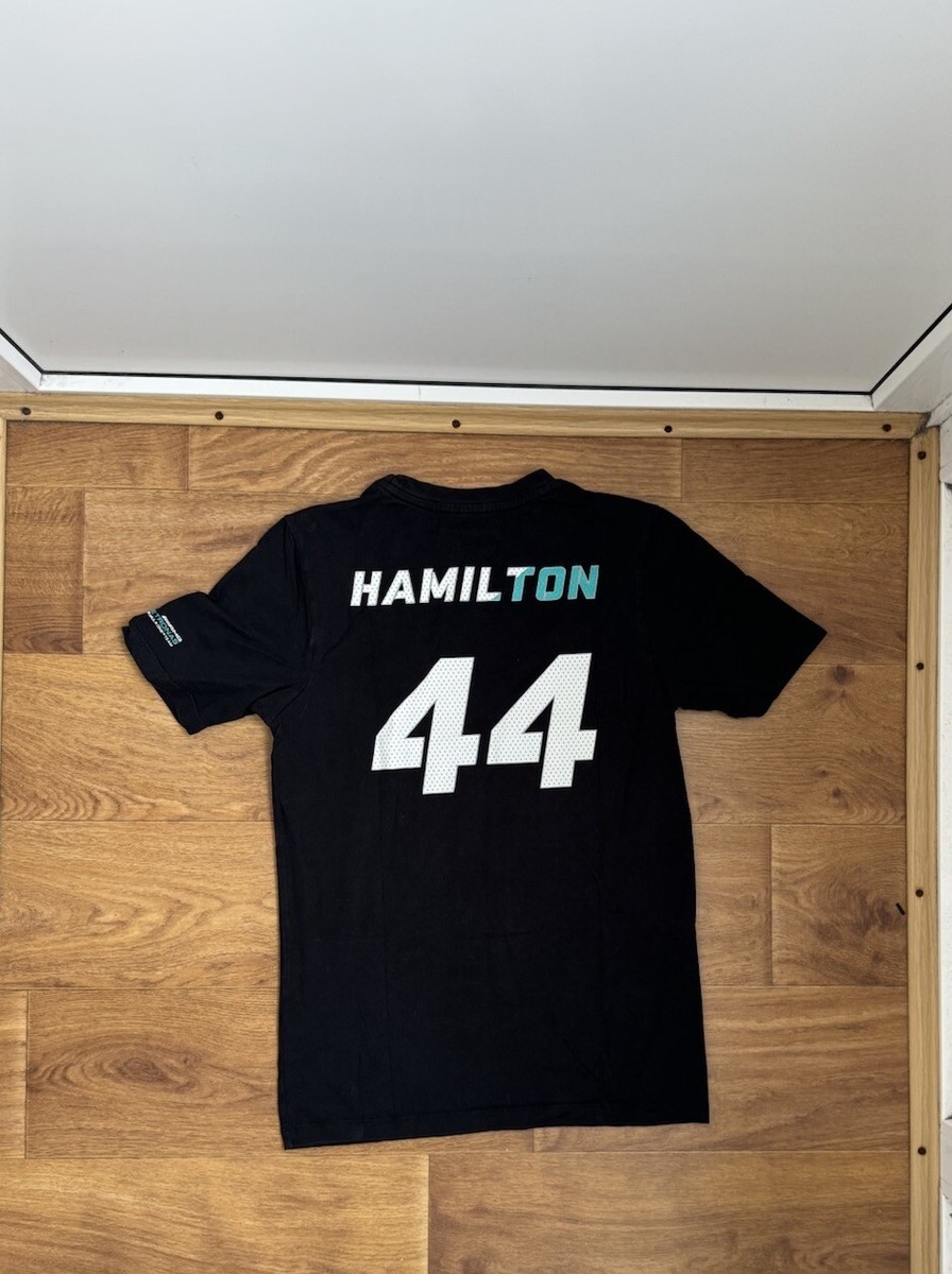 スポーツ選手 L.Hamilton 2014 Mercedes Used Tee Mens Lewis