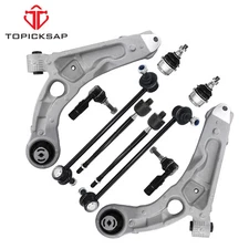 10pc Front Lower Control Arms Sway Bars Tie Rods for 2014-2018 Jeep Cherokee AWD