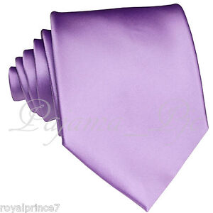 New formal men/'s necktie /& hankie set solid color polyester party prom lavender