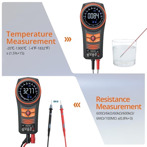 Proster Digital Multimeter TRMS 6000 Counts Auto-Ranging AC DC Voltmeter NCV - Picture 3 of 8