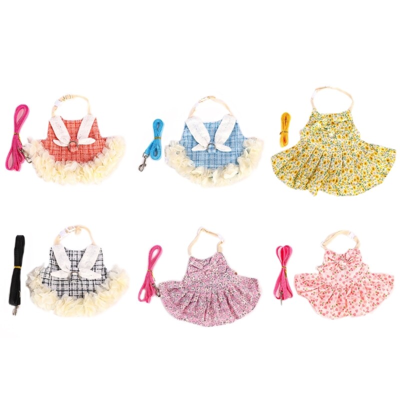 Bunny Harness and Leash Set Guinea Pigs Harness Dress for Small Pet