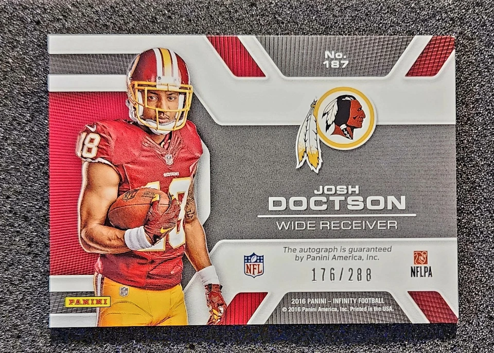 2016 Panini Infinity RPS Rookie Auto /288 Josh Doctson #187 Rookie Auto RC 🔥 - Image 2 of 2