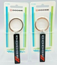 Dodge Key Chain Fob Ring Metal With Black Silver Red Colors Set Of 2