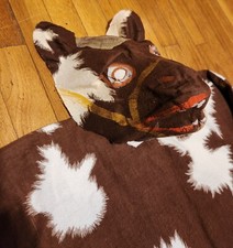 ANTIQUE 1930 S Halloween Flannel Horse Costume with Gauze Mask