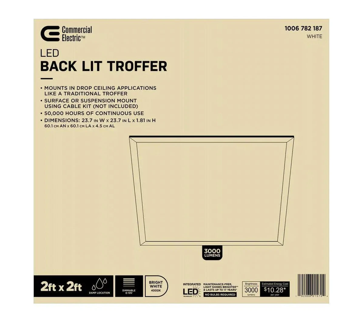 Commercial electric 2x2 cheap led flat panel
