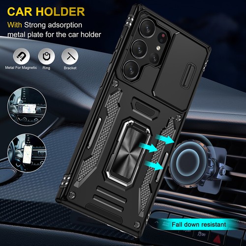 Military Grade Ring Holder Case with Camera Lens Cover for Samsung Galaxy S23 - Picture 7 of 7
