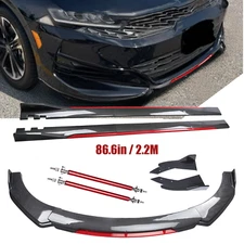 Front Bumper Lip Spoiler Splitter Side Skirt Carbon Fiber For 21- Kia K5 GT-Line