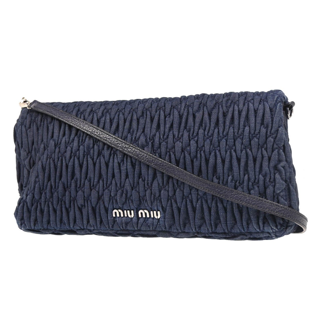 Miu Miu Navy Denim Matelasse Shoulder Bag 31/D RP0415 184713 | eBay