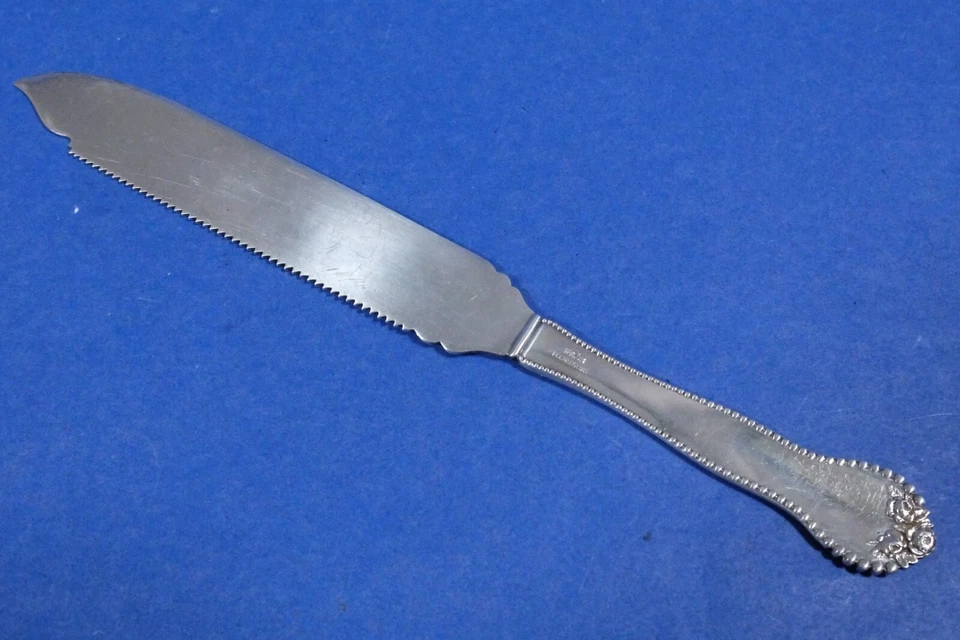 Vintage Gorham Lancaster Sterling Silver Cake Knife Saw 9 1/2" Monogrammed - Image 3 of 4