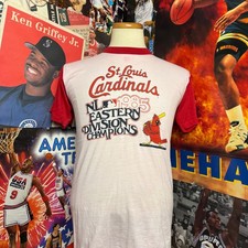 Vintage 1985 St. Louis Cardinals NL East Champions Tee MLB Baseball Sz Medium