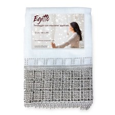 EGYPT Vorhang mit grauem Makramee LACE cm. 140x290 mm
