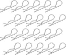 20Pcs R Clips Hitch Pins Clips, Stainless Steel Retaining M2 x 50mm, silver