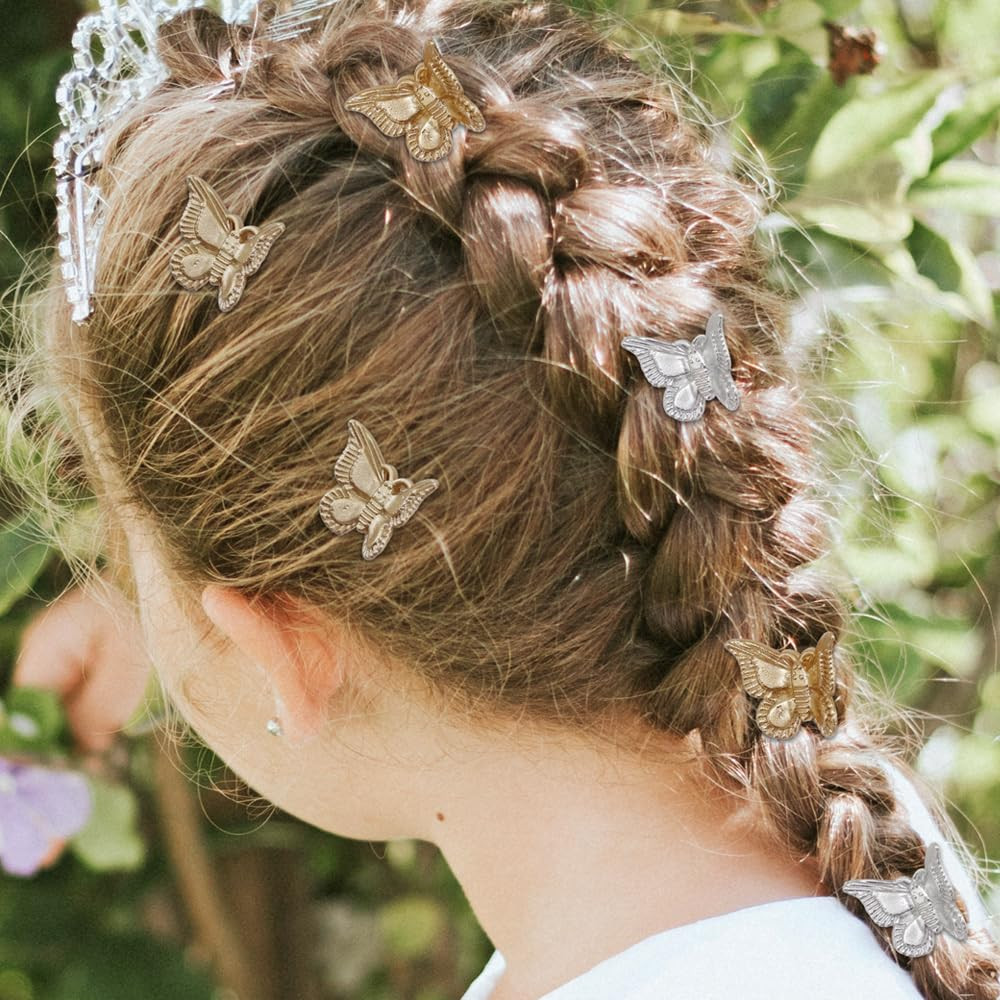 100 Pieces Assorted Color Butterfly Hair Clips, Beautiful Mini Butterfly Hair Cl