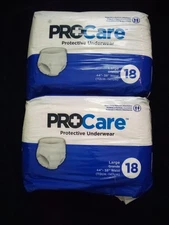 Procare Protective Underwear Large 44"-58" 36 (2 Packs Of 18)