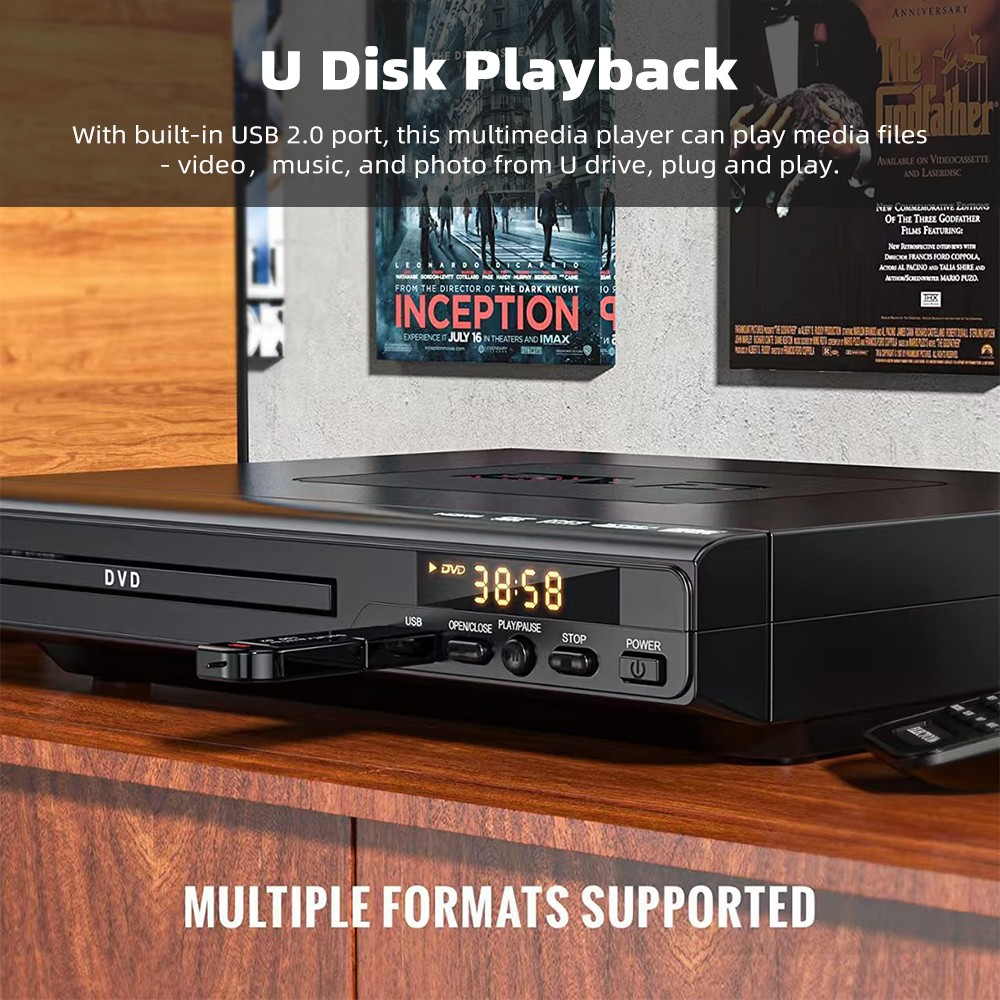 DVD Player for TV 1080P Region Free DVD Players for Smart TV Mini DVD AV+USB alternate view 6