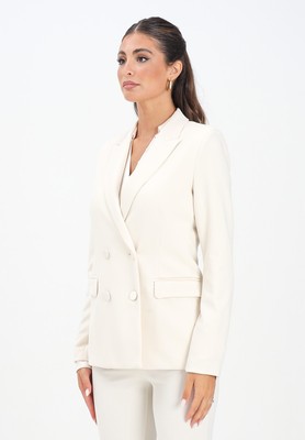VICOLO Jacken Und Weste Frau Beige Jacke Zweireihig Mit Rever Satin Herbst