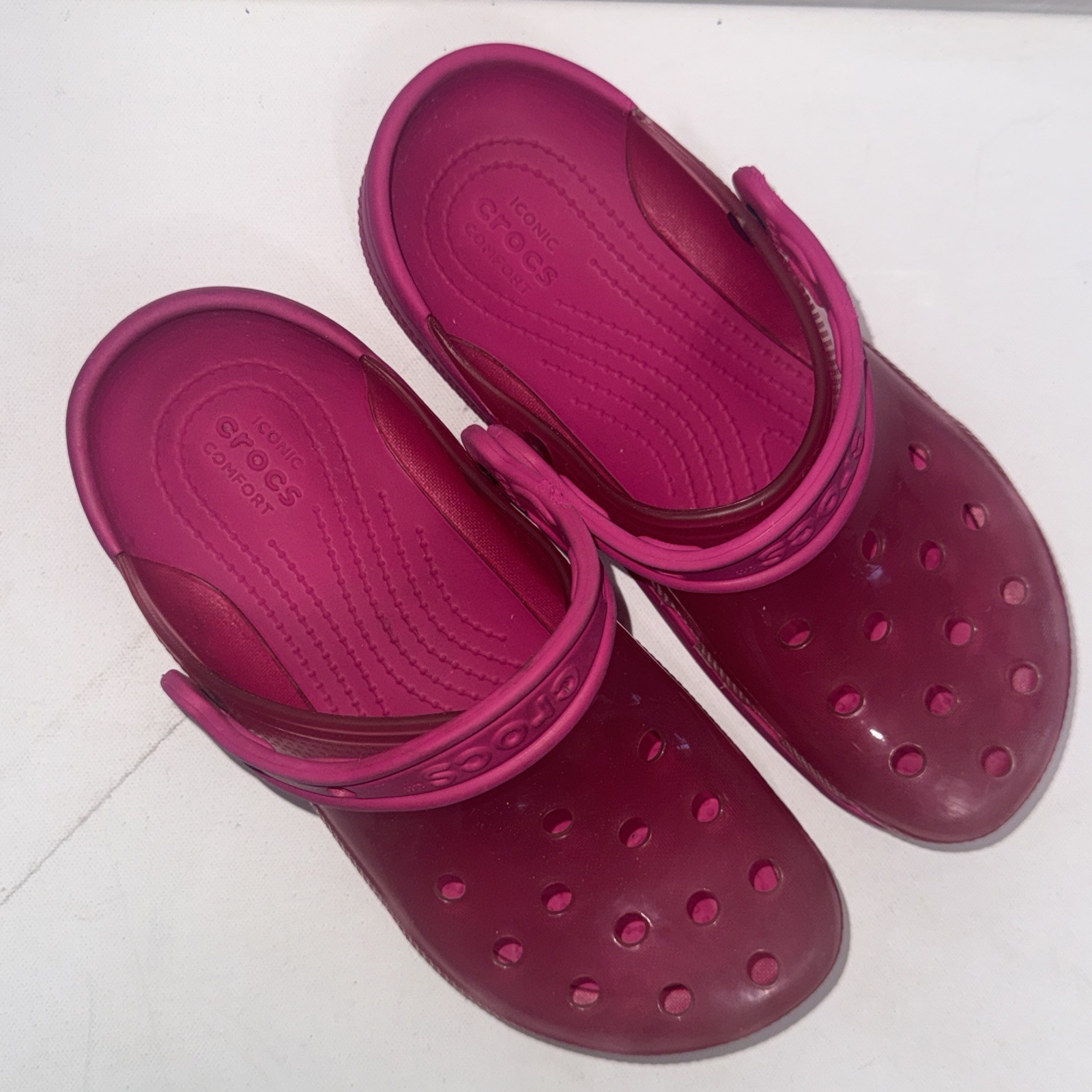 Crocs Classic Translucent Clogs Candy Pink Clear … - image 2