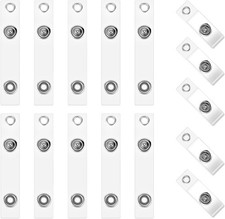 15 Pcs Badge Holder Clip ID Badge Clip Clear ID Badge Holder Straps with Snap