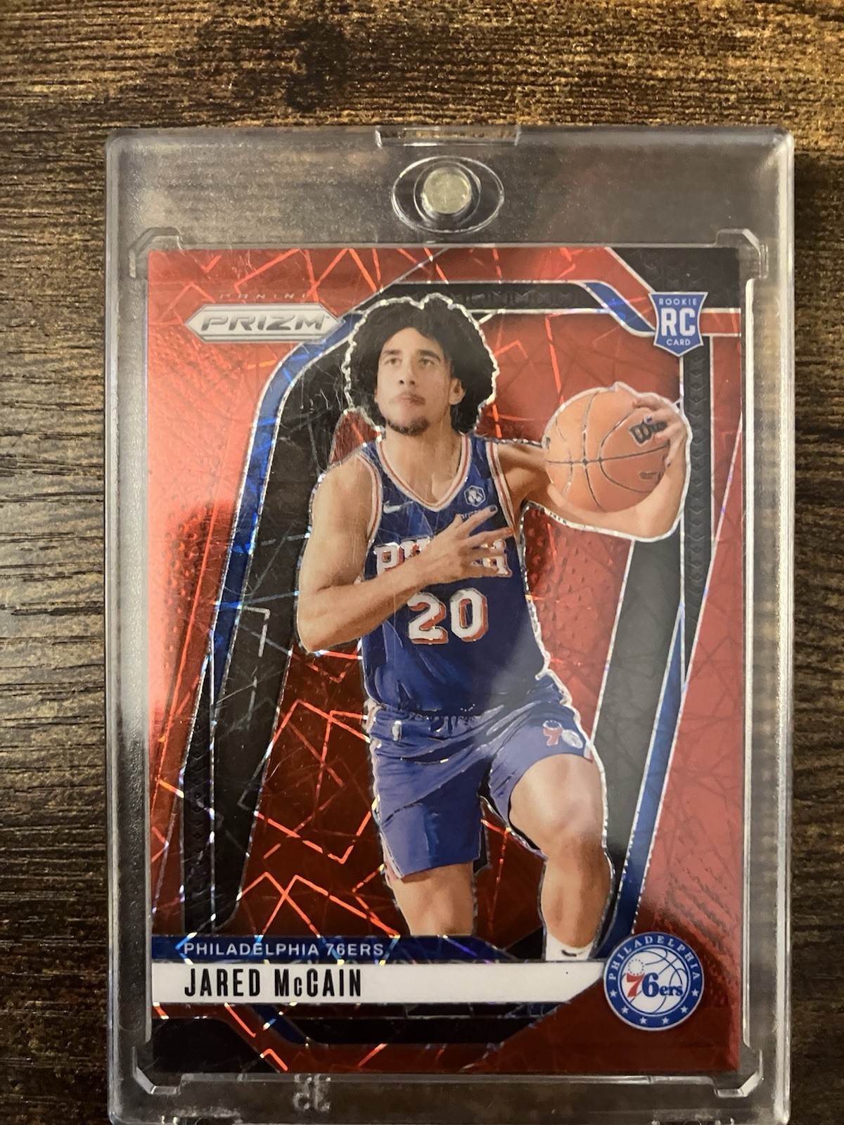 2024-25 Panini Prizm - Jared McCain #222 Red Lazer Prizm /35 (RC)