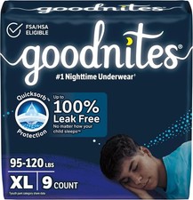 Goodnites Boys Nighttime Underwear X Large 9 Count Bedwetting Protection