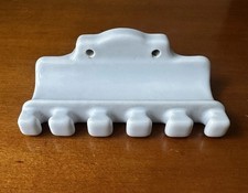 Antique Porcelain Toothbrush Holder, Wall Mounted, Holds 5 Brushes, 1930's