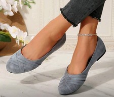 Women's Grey Weave Pattern Ballet Flats