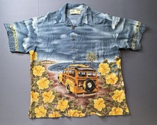 Koko Island Hawaiian Shirt Men Button Up Surfing Wagon Graphic Size XL