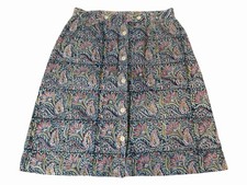 ORVIS Paisley Boho Women's Button-Down Skirt 100 Cotton Size 8 EUC