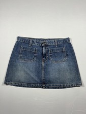 Vintage 2000s Abercrombie  Fitch Surf Crush Blue Denim Mini Skirt Women Size 8