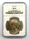 1922 Peace Silver $1 Dollar NGC MS64