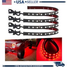 Red Led Strip Lights 32cm Waterproof Ip67 4-pack Car Underglow Motorcycles Golf