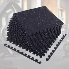 0.56'' Thick Exercise Equipment Mats,12 Pcs 48 Sq Ft Rubber Top Floor Tiles, EVA