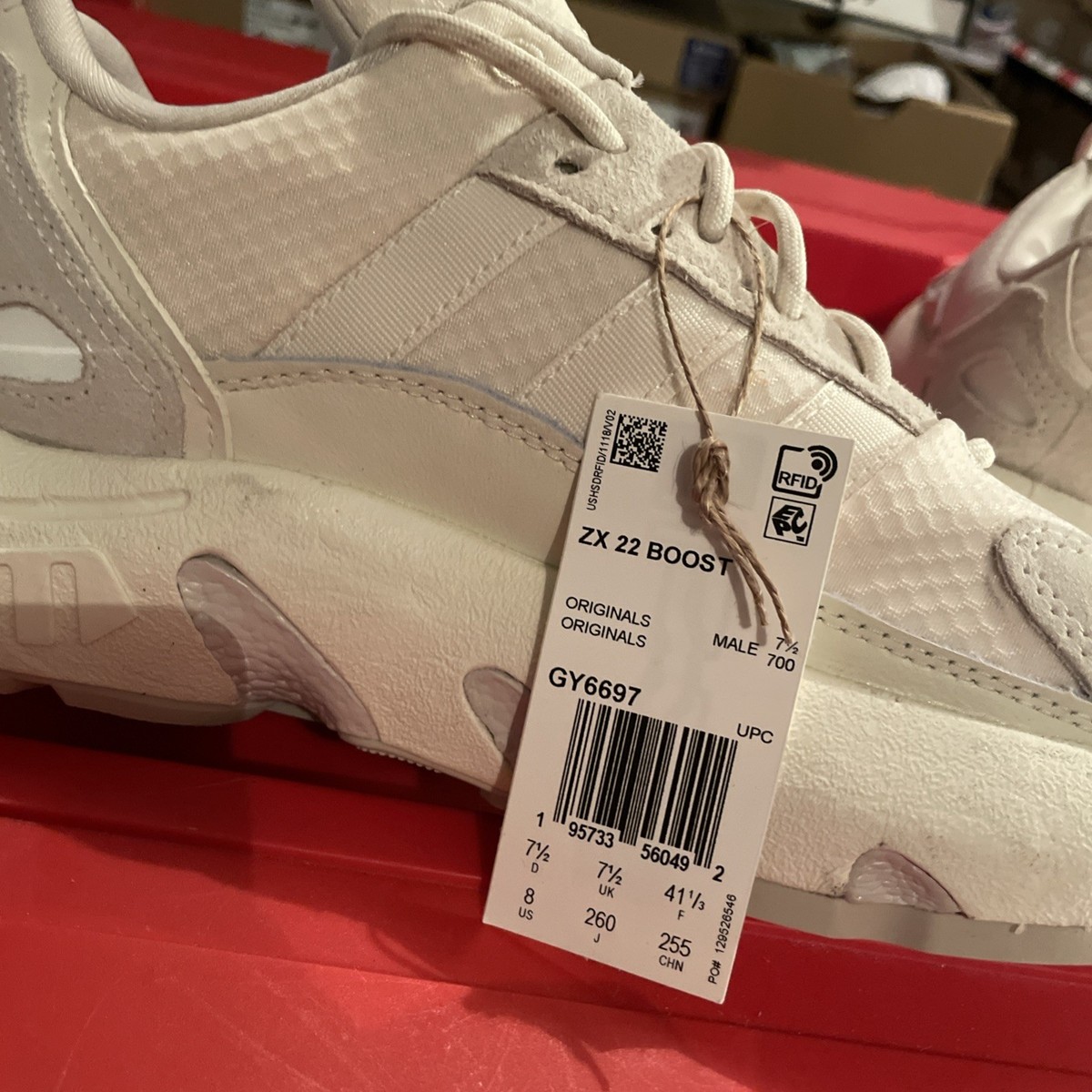 wk　0808 Size 8 - adidas ZX 22 Boost Cream White Bliss for sale