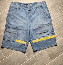 Vintage Marithe Francois Girbaud Shuttle Tape Shorts Mens 38 Blue Jean Baggy Y2K